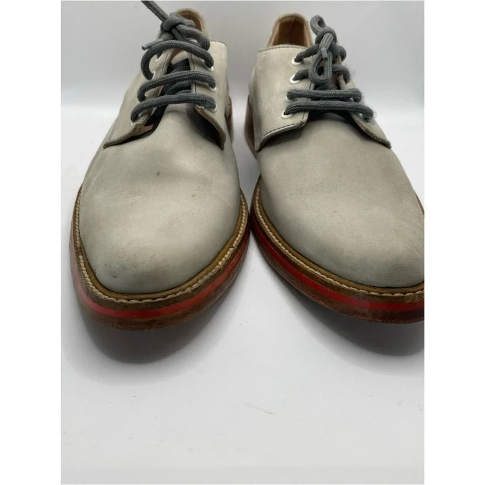 Oliver Clark Italian Leather Oxford Shoes 10 Handmade Blue Gray Preppy Americana